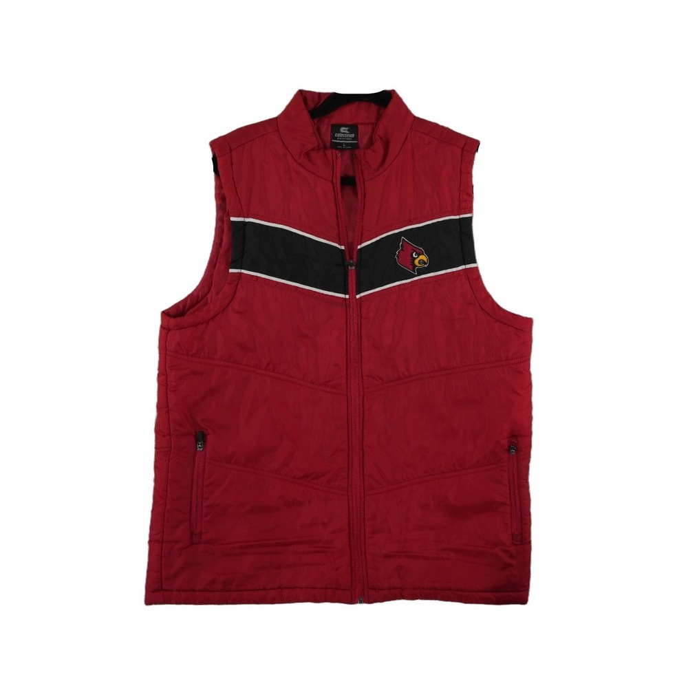 Colosseum Louisville Cardinals Puffer Vest Men's Size Large Red Black NCAA UL